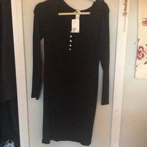 Knee length body on black dress